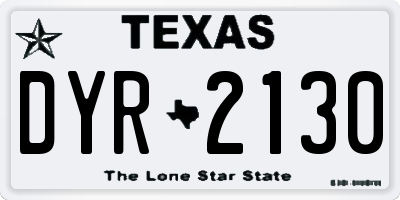 TX license plate DYR2130