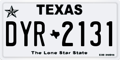 TX license plate DYR2131