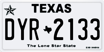TX license plate DYR2133