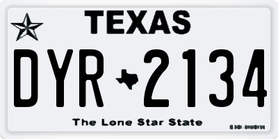 TX license plate DYR2134