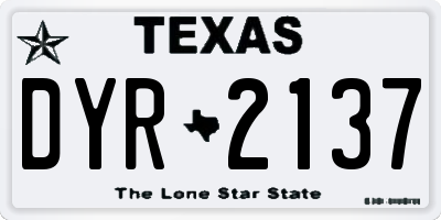 TX license plate DYR2137