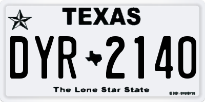 TX license plate DYR2140