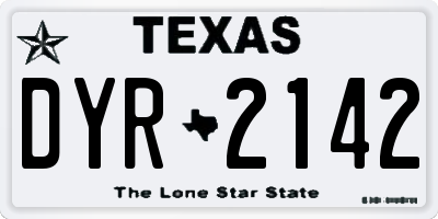 TX license plate DYR2142