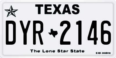 TX license plate DYR2146