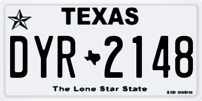 TX license plate DYR2148