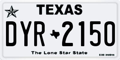 TX license plate DYR2150