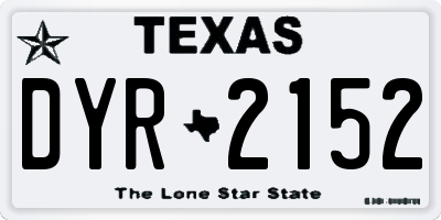 TX license plate DYR2152