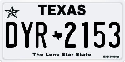 TX license plate DYR2153