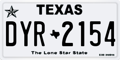 TX license plate DYR2154