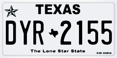 TX license plate DYR2155