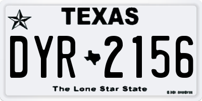 TX license plate DYR2156
