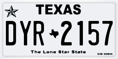 TX license plate DYR2157