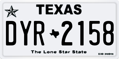 TX license plate DYR2158