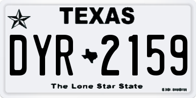 TX license plate DYR2159