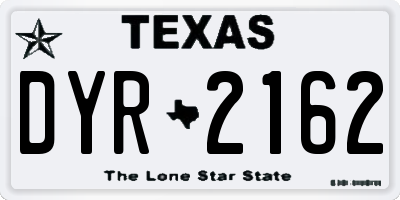 TX license plate DYR2162