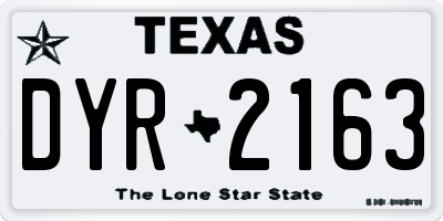 TX license plate DYR2163