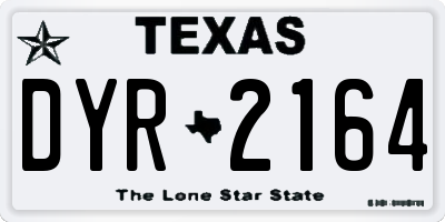 TX license plate DYR2164