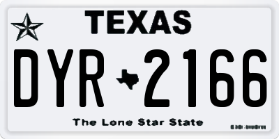 TX license plate DYR2166