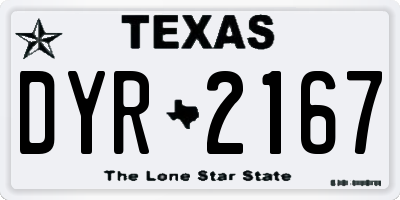 TX license plate DYR2167