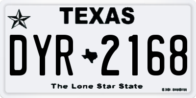 TX license plate DYR2168