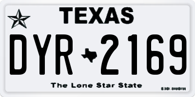 TX license plate DYR2169