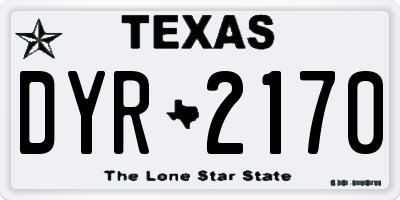 TX license plate DYR2170
