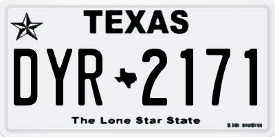 TX license plate DYR2171