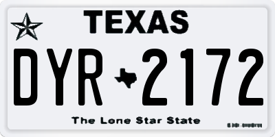 TX license plate DYR2172