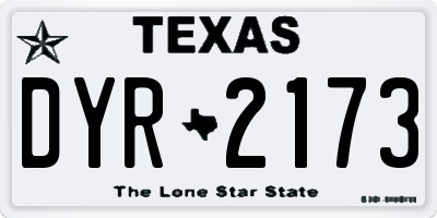 TX license plate DYR2173