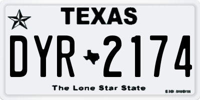 TX license plate DYR2174