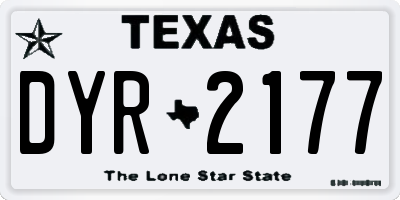 TX license plate DYR2177