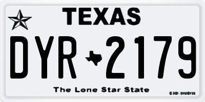 TX license plate DYR2179