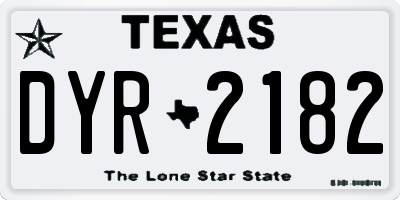 TX license plate DYR2182