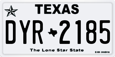 TX license plate DYR2185