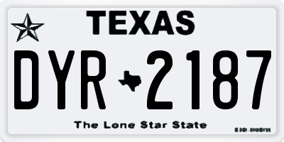 TX license plate DYR2187