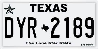 TX license plate DYR2189
