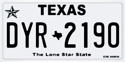 TX license plate DYR2190
