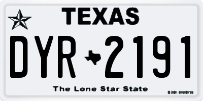 TX license plate DYR2191