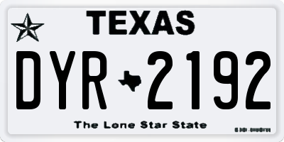 TX license plate DYR2192