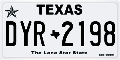 TX license plate DYR2198