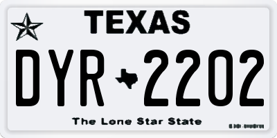TX license plate DYR2202