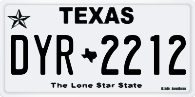 TX license plate DYR2212