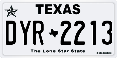 TX license plate DYR2213