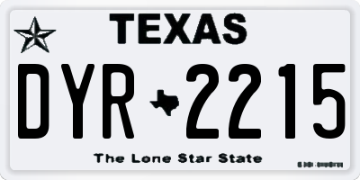 TX license plate DYR2215