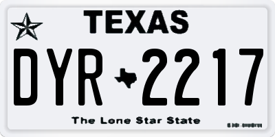 TX license plate DYR2217