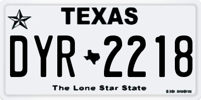 TX license plate DYR2218