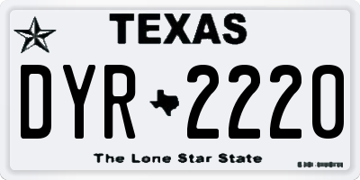 TX license plate DYR2220