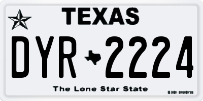TX license plate DYR2224