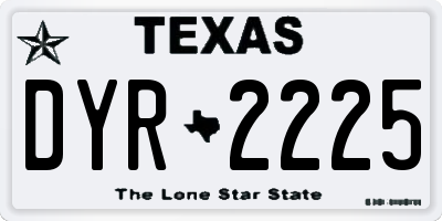 TX license plate DYR2225