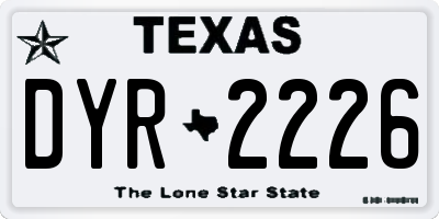 TX license plate DYR2226